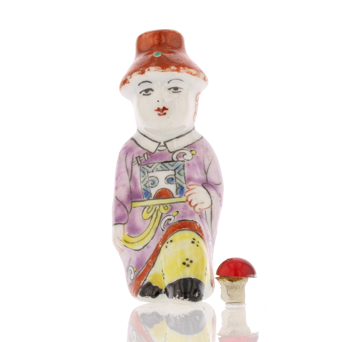 Antique Hand-Painted Porcelain Snuff Bottle