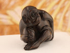 Vintage Ironwood Netsuke: Monkey with Nut - David's Antiques & Jewelry