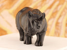 Regal Rhinoceros Dark Wood Netsuke - David's Antiques & Jewelry