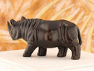 Regal Rhinoceros Dark Wood Netsuke - David's Antiques & Jewelry
