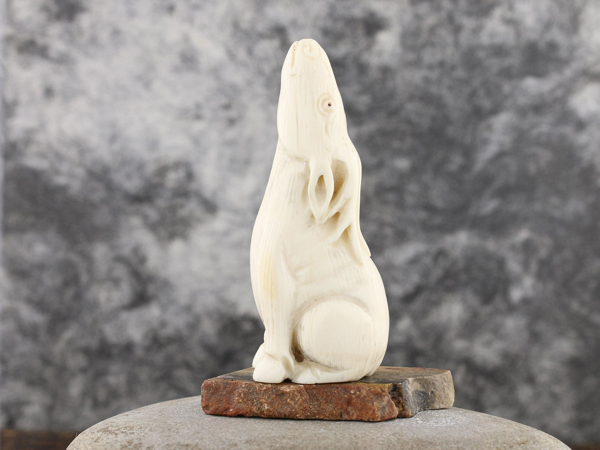 1950s Ivory Netsuke: Stag Gazing to the Heavens