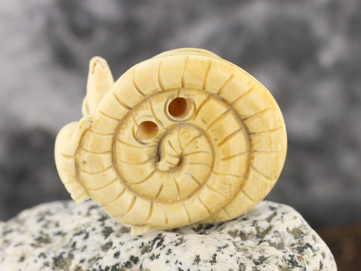 1950s Ivory Netsuke: Snake & Rat in Harmony