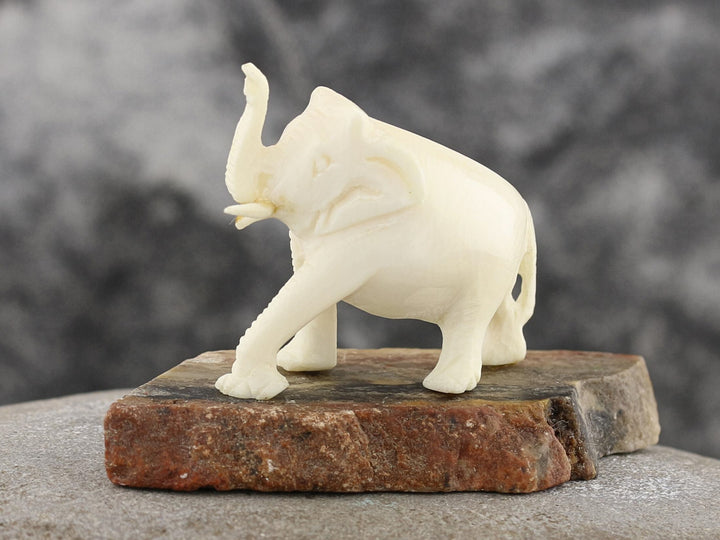 Strolling Elephant Ivory Netsuke