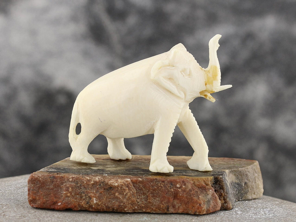 Strolling Elephant Ivory Netsuke