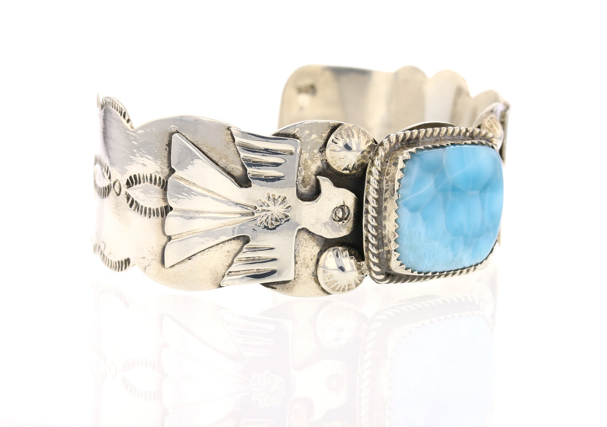 Larimar Navajo Bird Cuff Bracelet