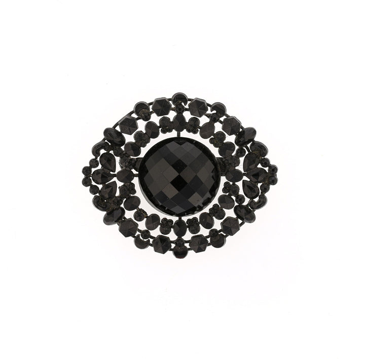 Antique Victorian French Jet Brooch - David's Antiques & Jewelry