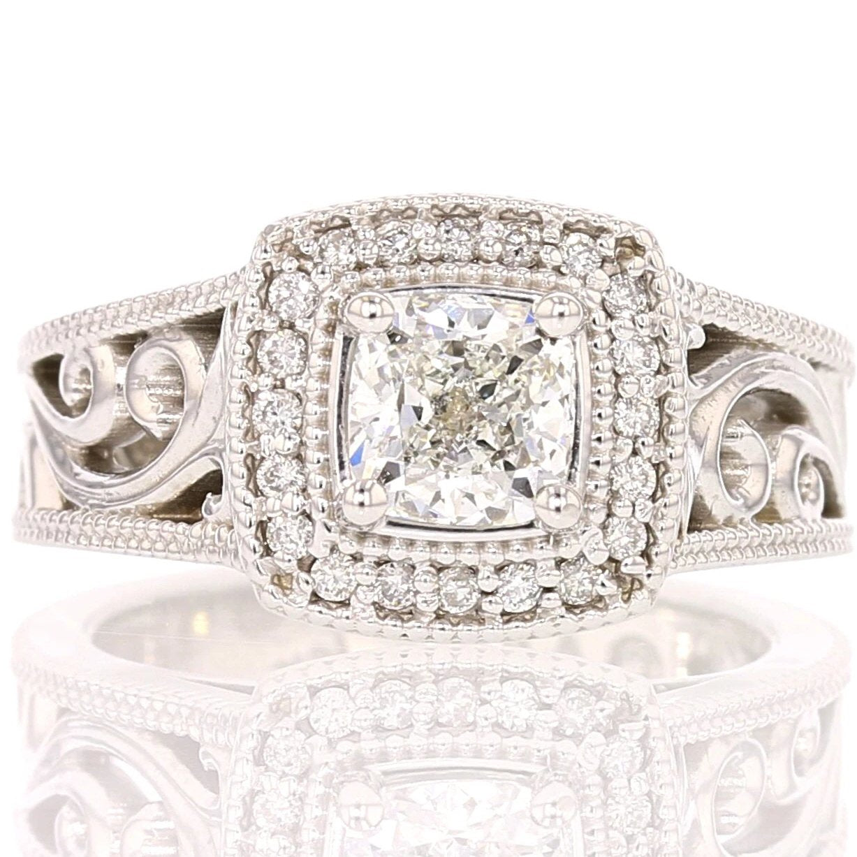1 Carat Cushion Cut Diamond Ring - David's Antiques & Jewelry