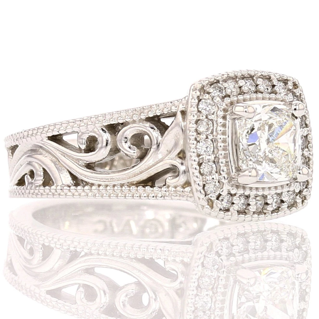 1 Carat Cushion Cut Diamond Ring - David's Antiques & Jewelry