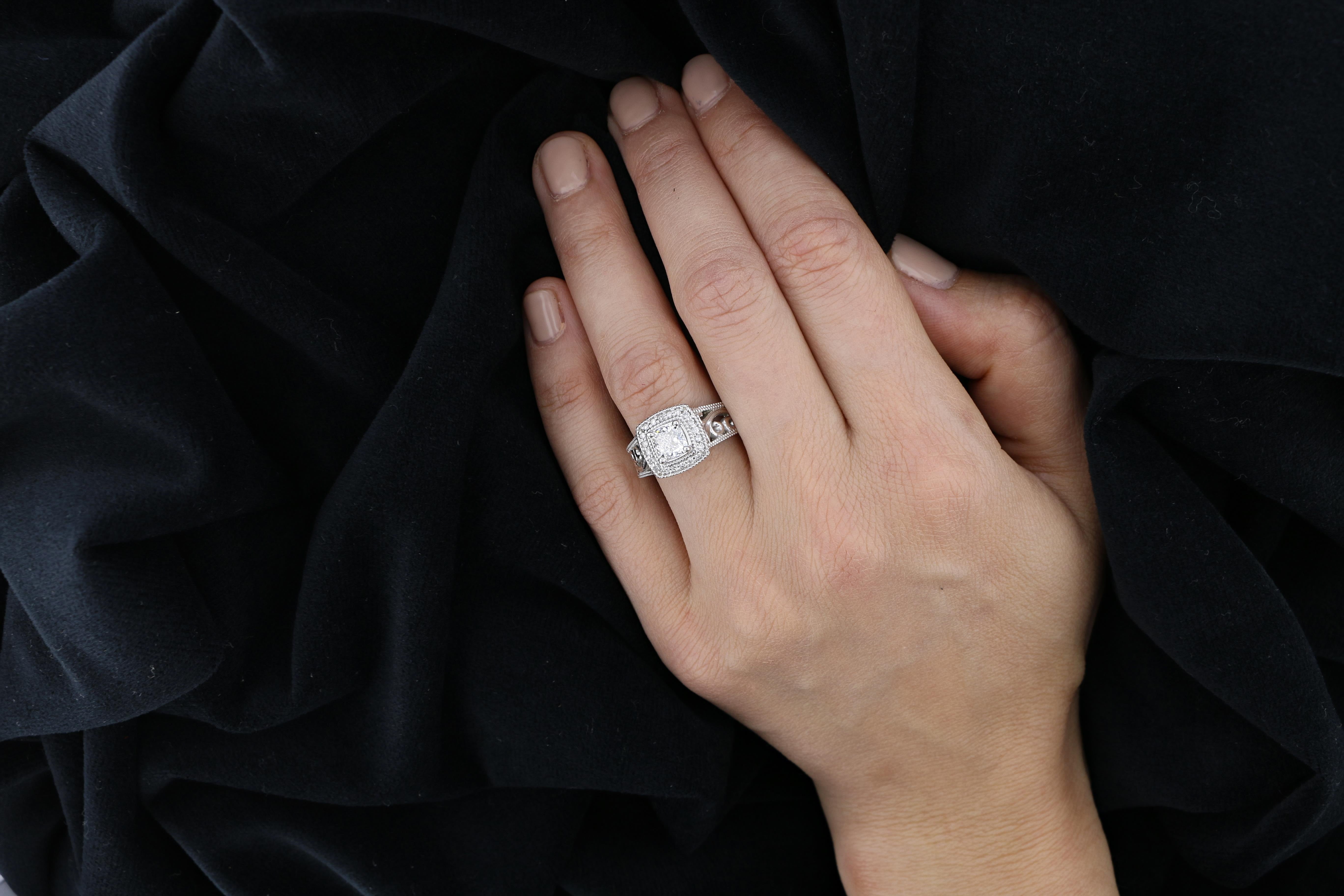 1 Carat Cushion Cut Diamond Ring - David's Antiques & Jewelry