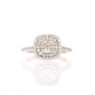 14K White Gold GIA Graded Diamond Cushion Ring - David's Antiques & Jewelry