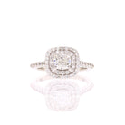 14K White Gold GIA Graded Diamond Cushion Ring - David's Antiques & Jewelry