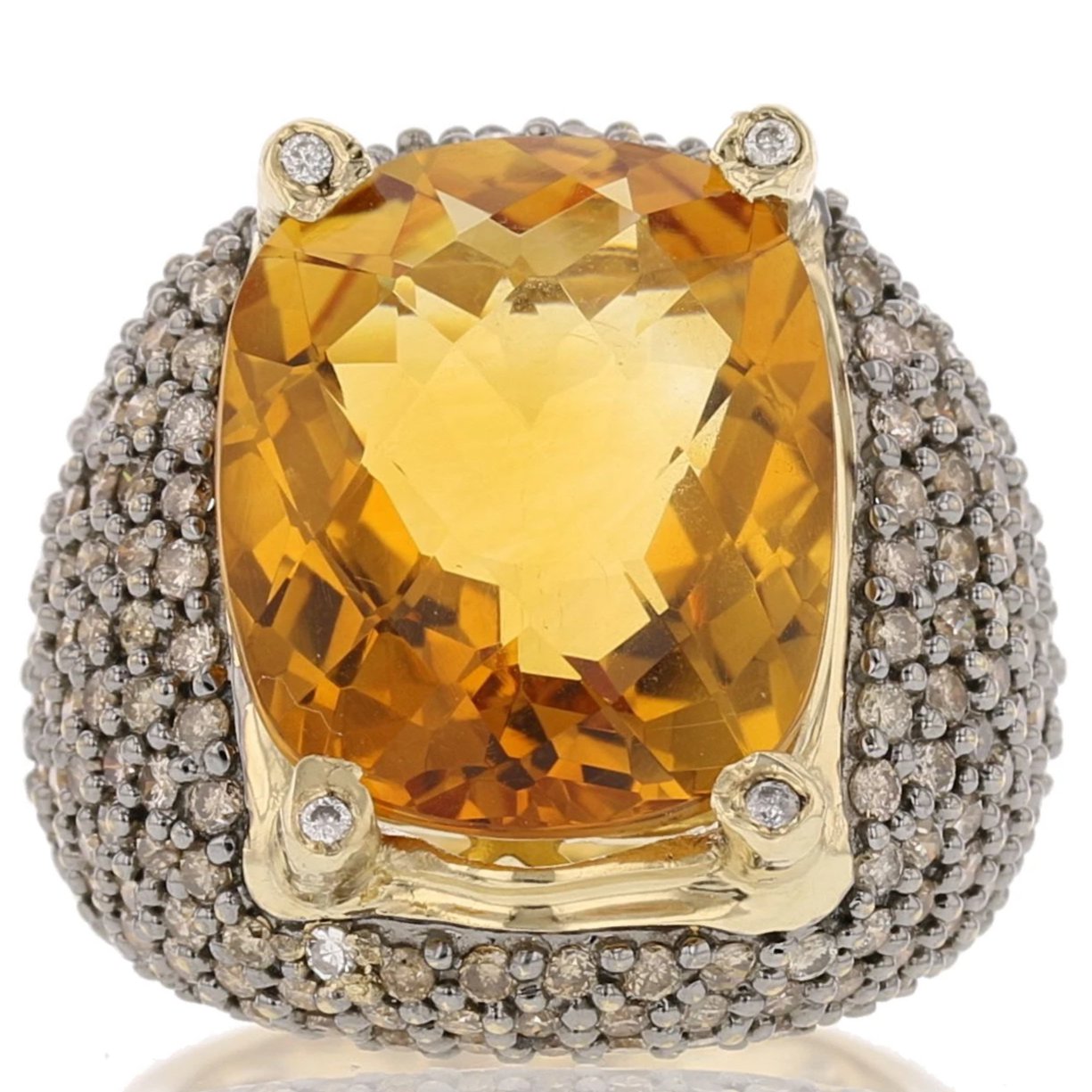 Vintage Citrine, Diamond Ring - David's Antiques & Jewelry