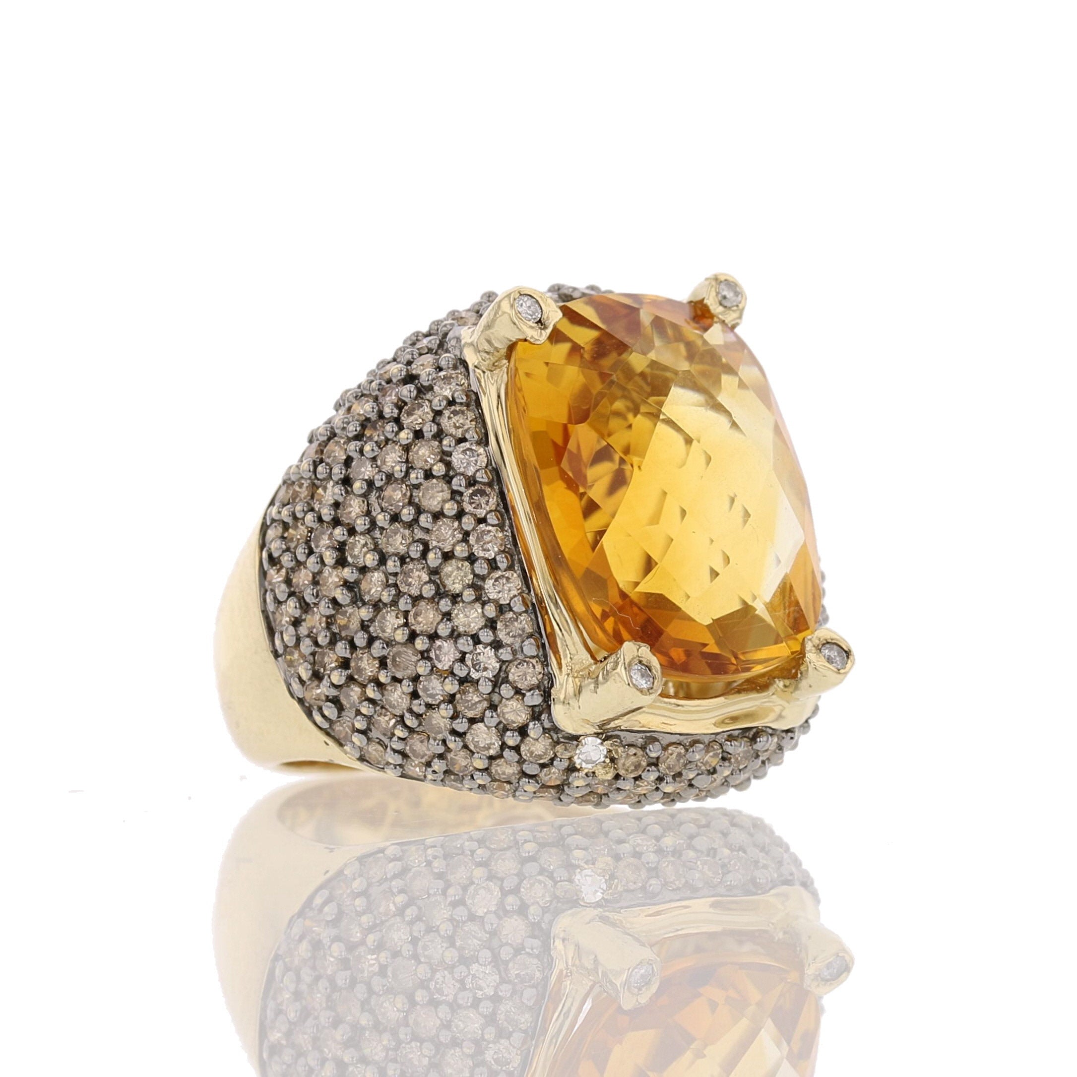 Vintage Citrine, Diamond Ring - David's Antiques & Jewelry