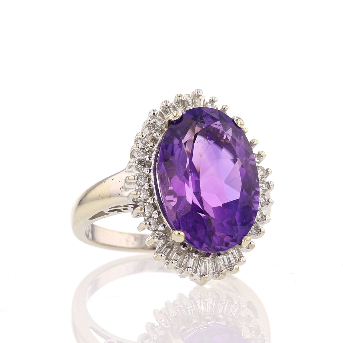 Amethyst  & Diamond Ring - David's Antiques & Jewelry