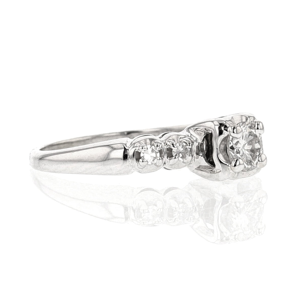 14K White Gold Diamond Engagement/Bridal Ring and Matching Band