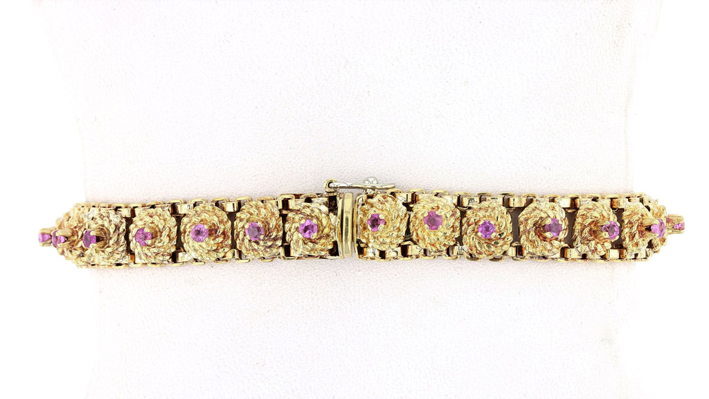 Image of the bracelet clasped close on a pillow