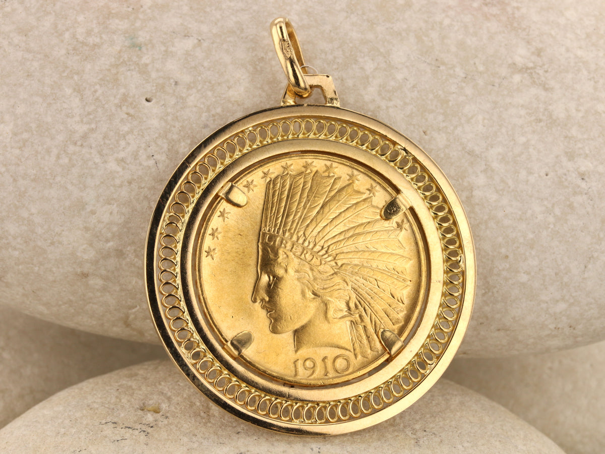 1910 Indian Head Replica Coin Pendant