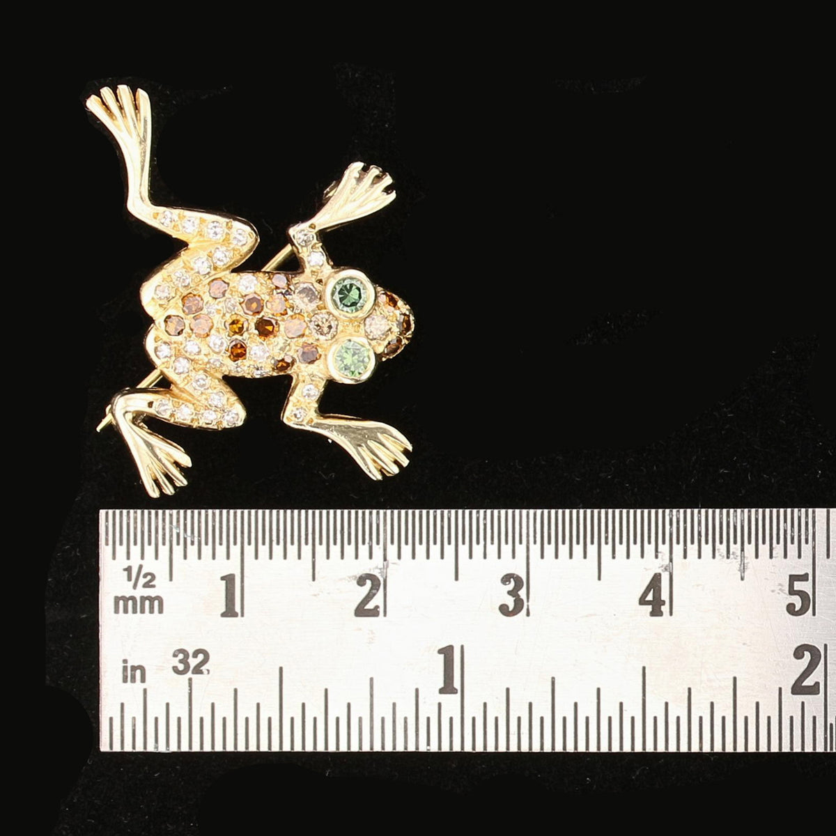 Diamond Frog Brooch