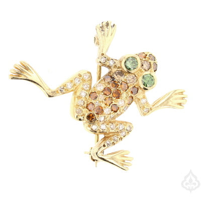 Diamond Frog Brooch