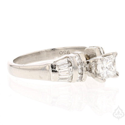 Platinum Diamond Princess Cut Engagement/Bridal Ring .72 ct