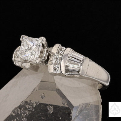 Platinum Diamond Princess Cut Engagement/Bridal Ring .72 ct