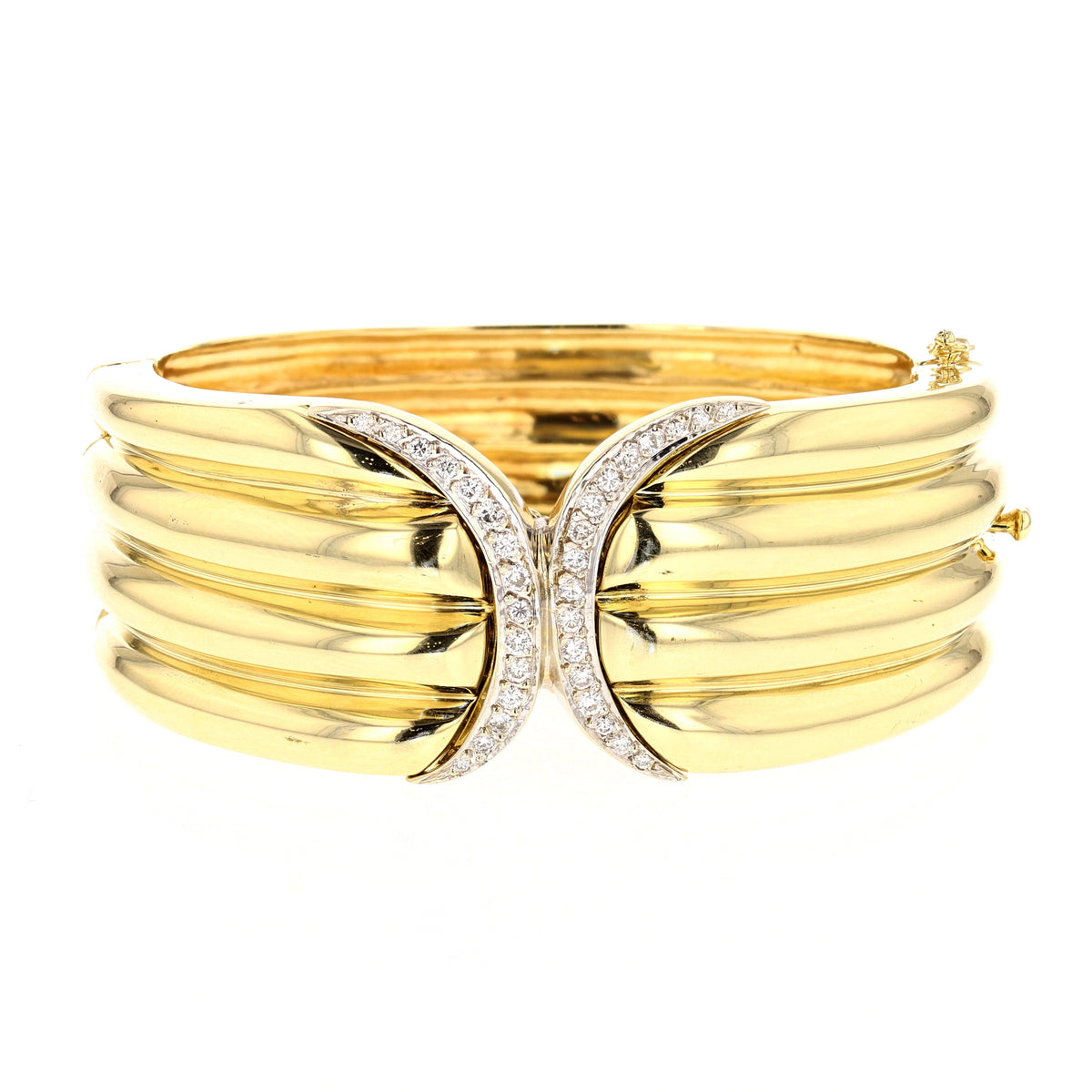 Versatile Diamond Gold Cuff Bracelet