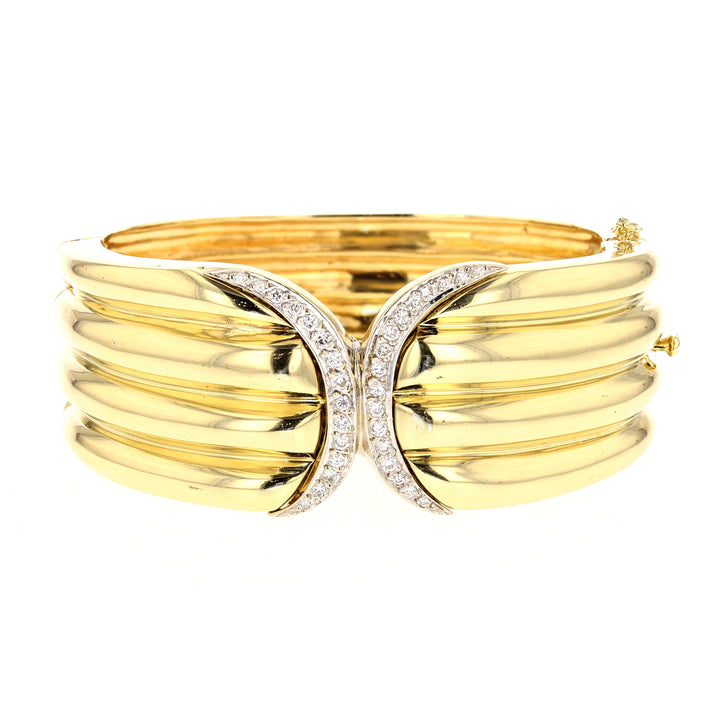 Versatile Diamond Gold Cuff Bracelet