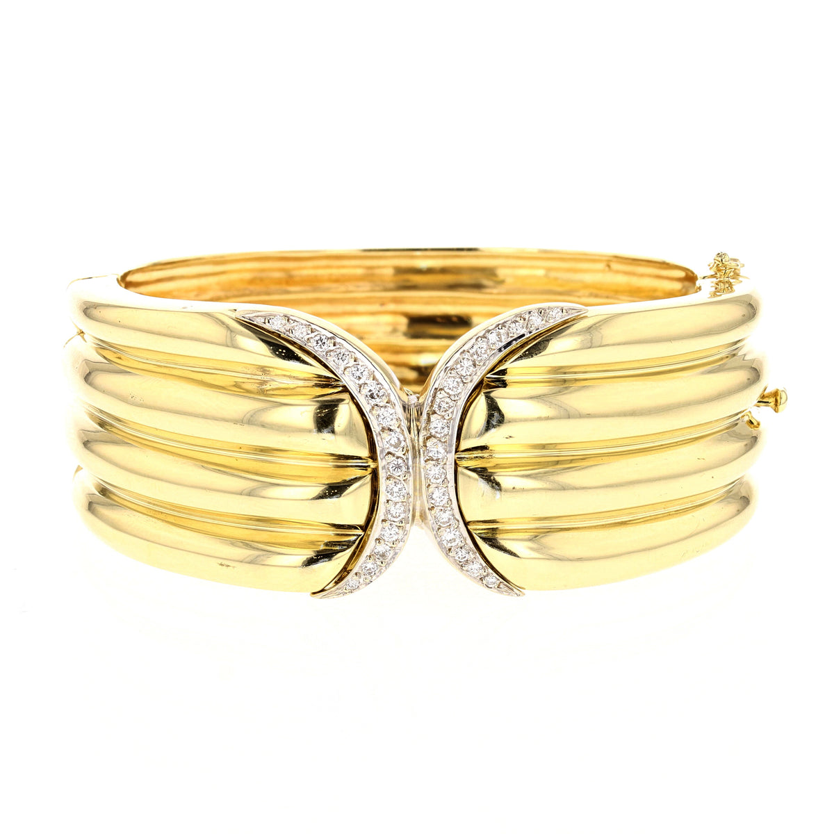 Versatile Diamond Gold Cuff Bracelet