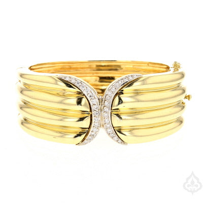 Versatile Diamond Gold Cuff Bracelet