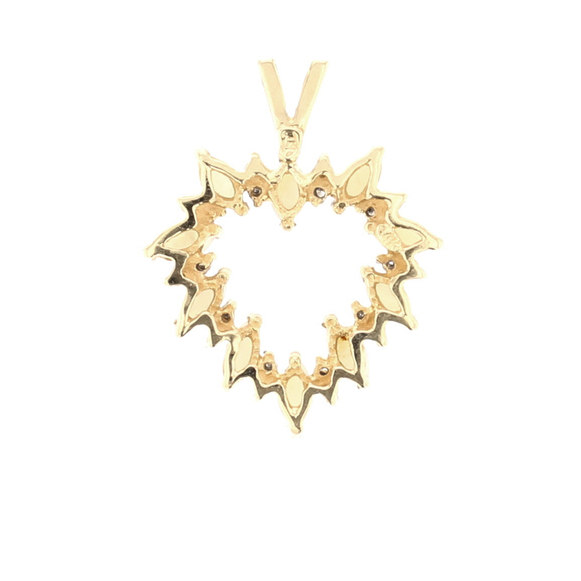 Vintage Heart Opal Diamond Gold Pendant