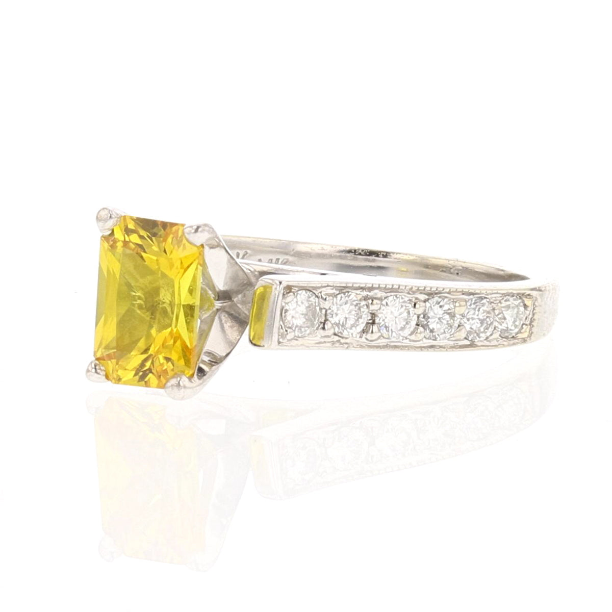 Yellow Gold Yellow Sapphire and Diamond Ring