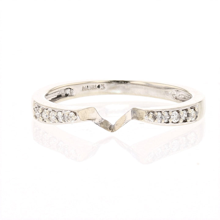 14K White Gold Round Diamond Band