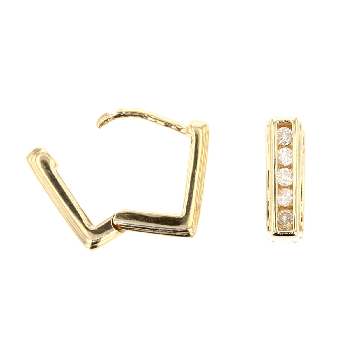 Diamond Box Earrings in 14K Yellow Gold