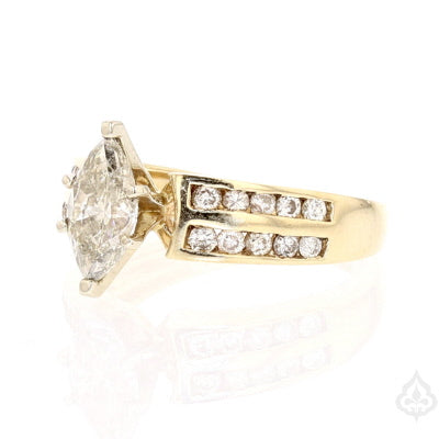 Vintage Marquise Diamond Gold Ring
