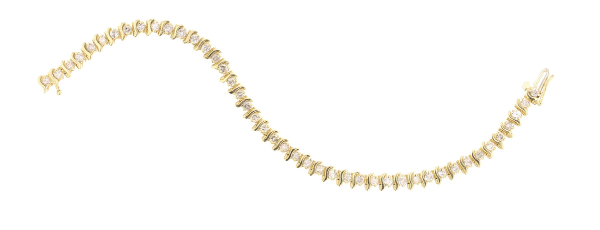 Diamond Tennis Bracelet 14K Yellow Gold