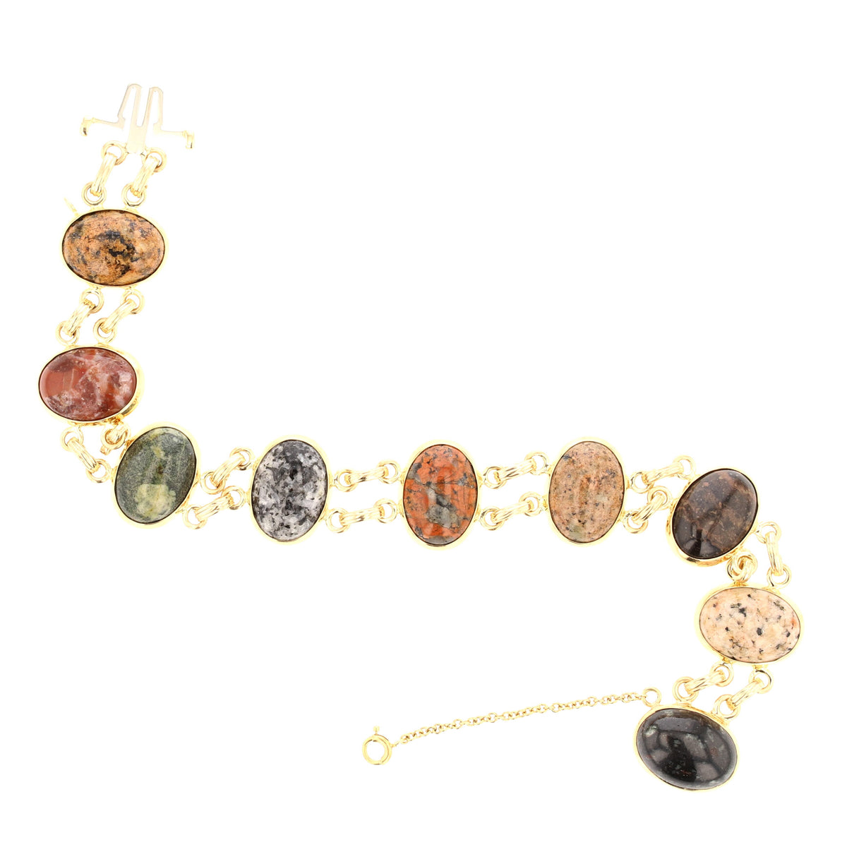 Multi Color Gemstone Gold Bracelet