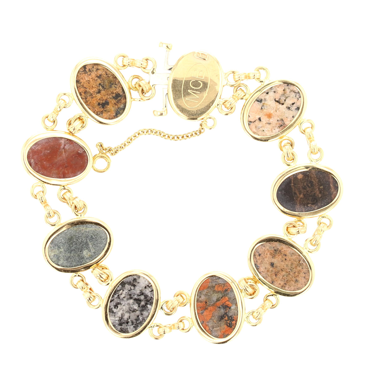 Multi Color Gemstone Gold Bracelet