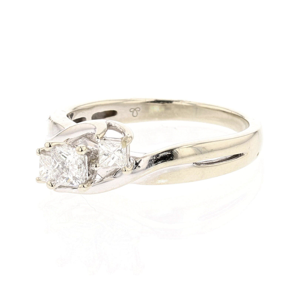 14K White Gold Princess Cut Diamond Engagement/Bridal Ring