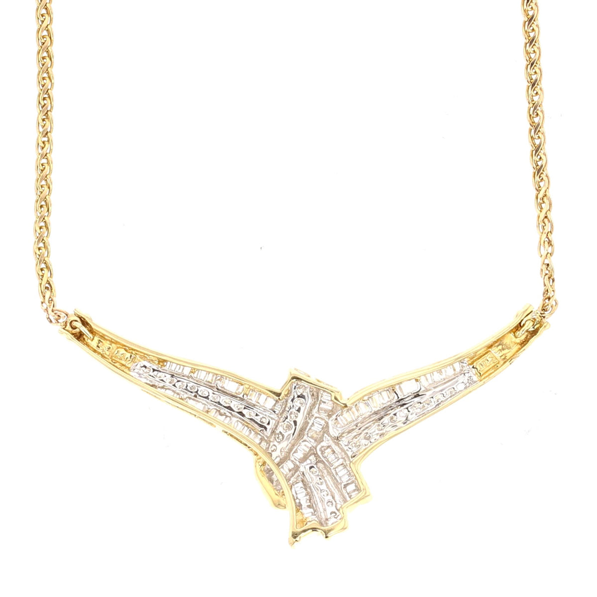 14K Yellow Gold Diamond Necklace