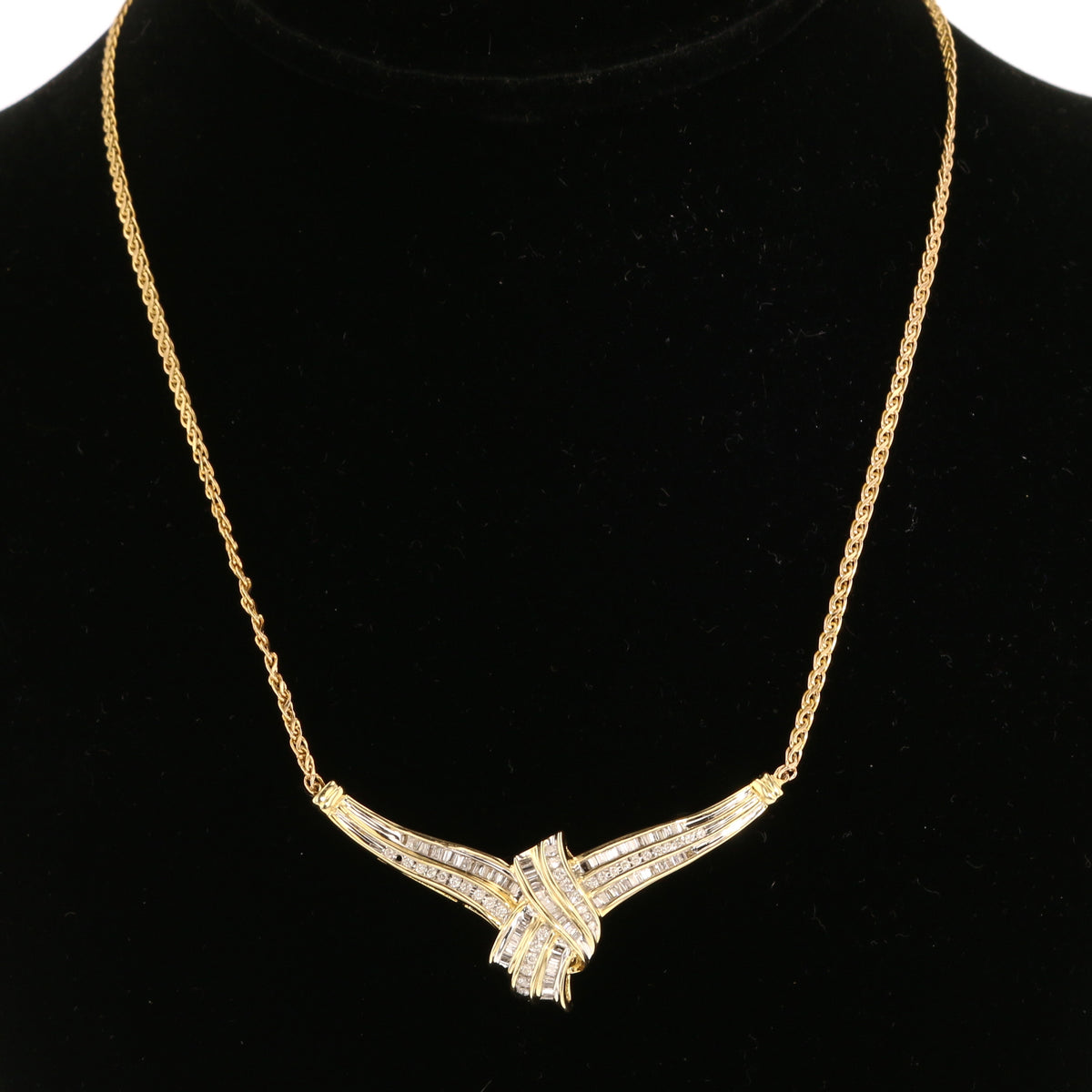 14K Yellow Gold Diamond Necklace