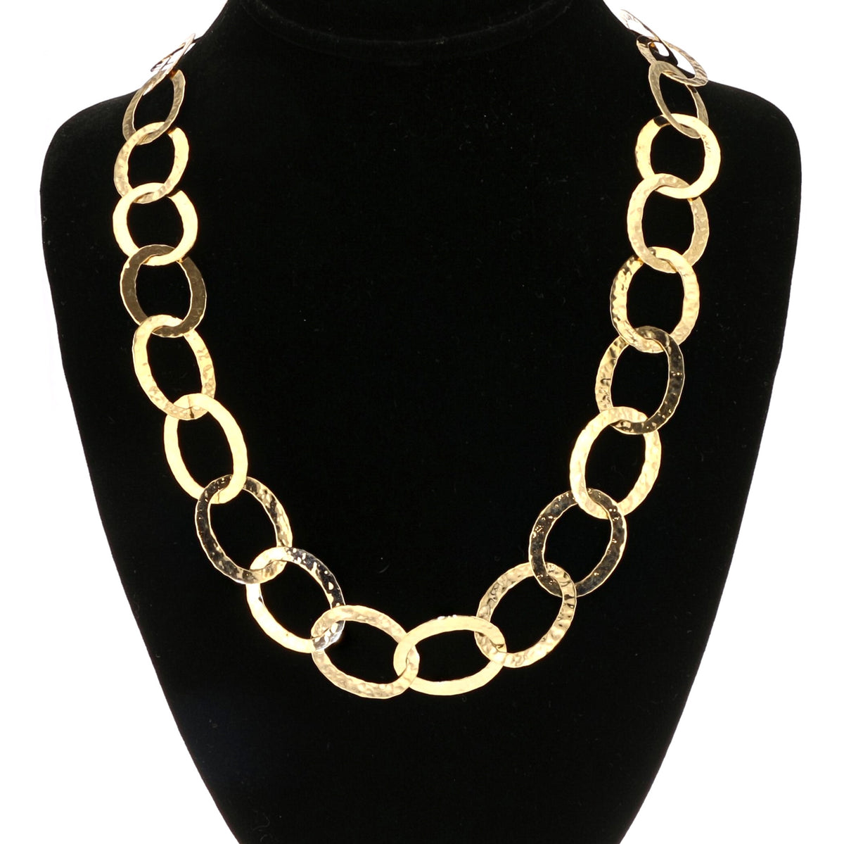 Hammered Link Gold Necklace   890722