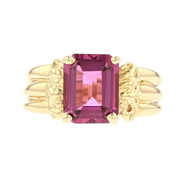 Gold Pink Tourmaline Ring