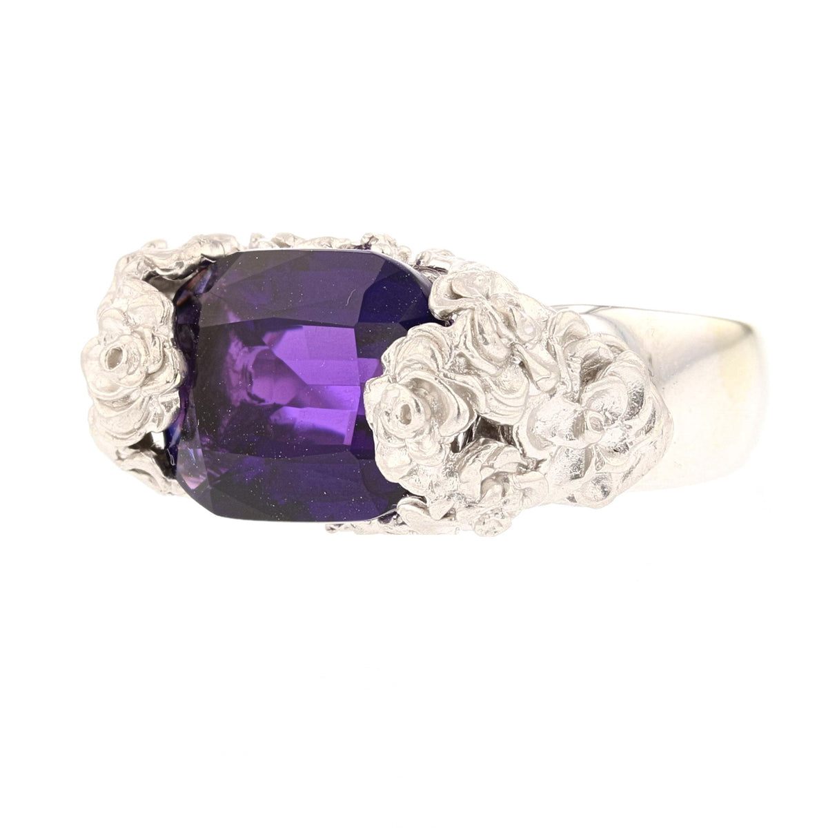 14K White Gold Amethyst Ring