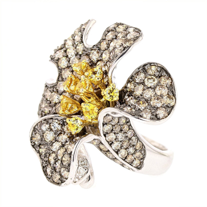 White Gold Citrine, Diamond Ring