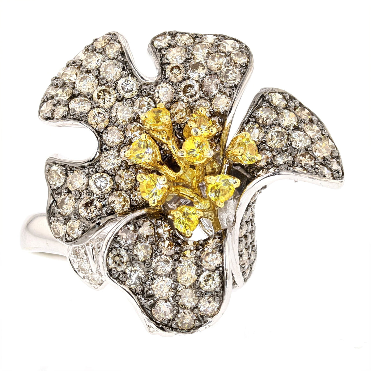 White Gold Citrine, Diamond Ring