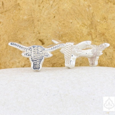 Texas Long Horn Bull Sterling Silver Cufflinks