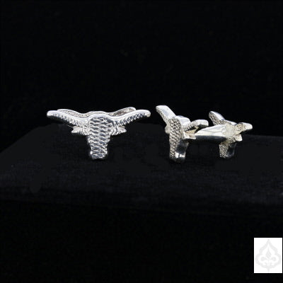 Texas Long Horn Bull Sterling Silver Cufflinks