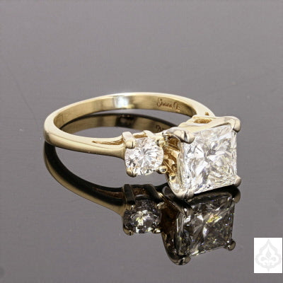 14K Yellow Gold 2.75 ct TW  Princess Cut Diamond Engagement/Bridal Ring