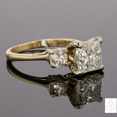 14K Yellow Gold 2.75 ct TW  Princess Cut Diamond Engagement/Bridal Ring