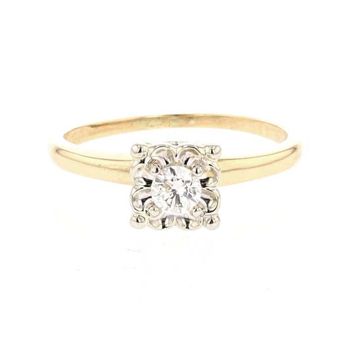 14K Yellow Gold 0.25ct Round Diamond Engagement/Bridal Ring
